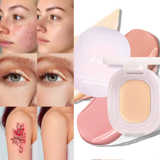 Soft Light Thumb Concealer Stick High Coverage Brightening Natural Contour, Lightweight Portable, Waterproof Sweatproof